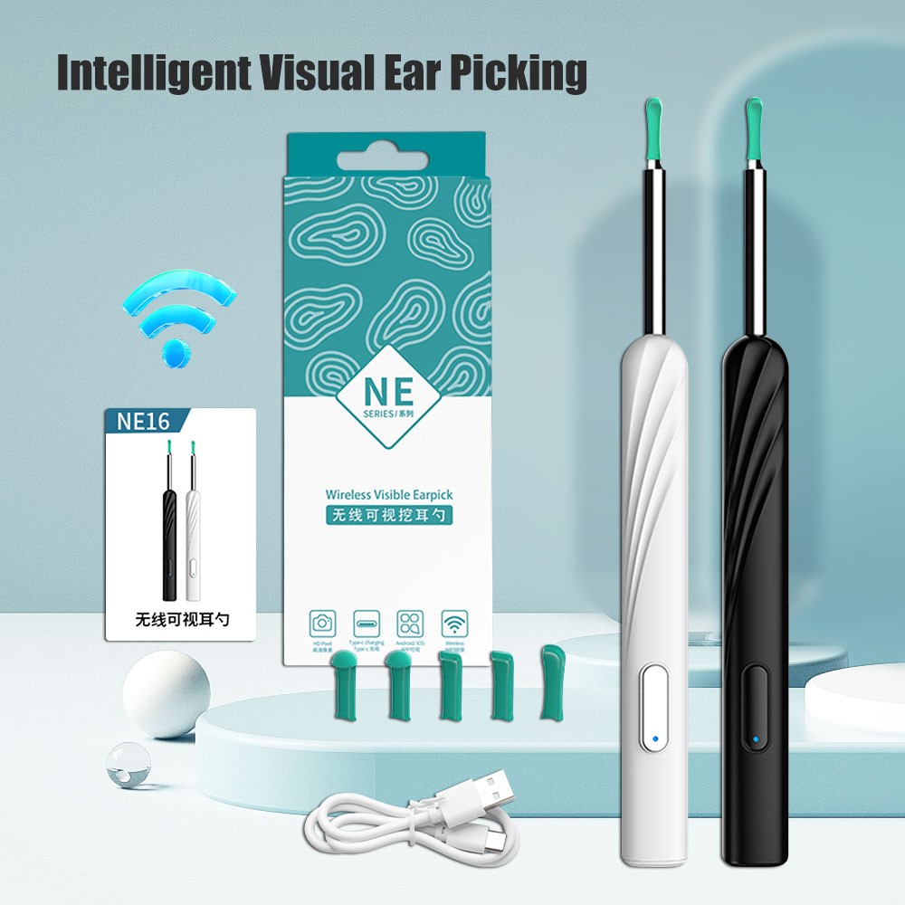 Smart Visual Ear Cleaner earpick NE series High Precision Ear Wax Removal Tool with Camera LED Light Wireless Otoscope Smart Ear Cleaning Kit